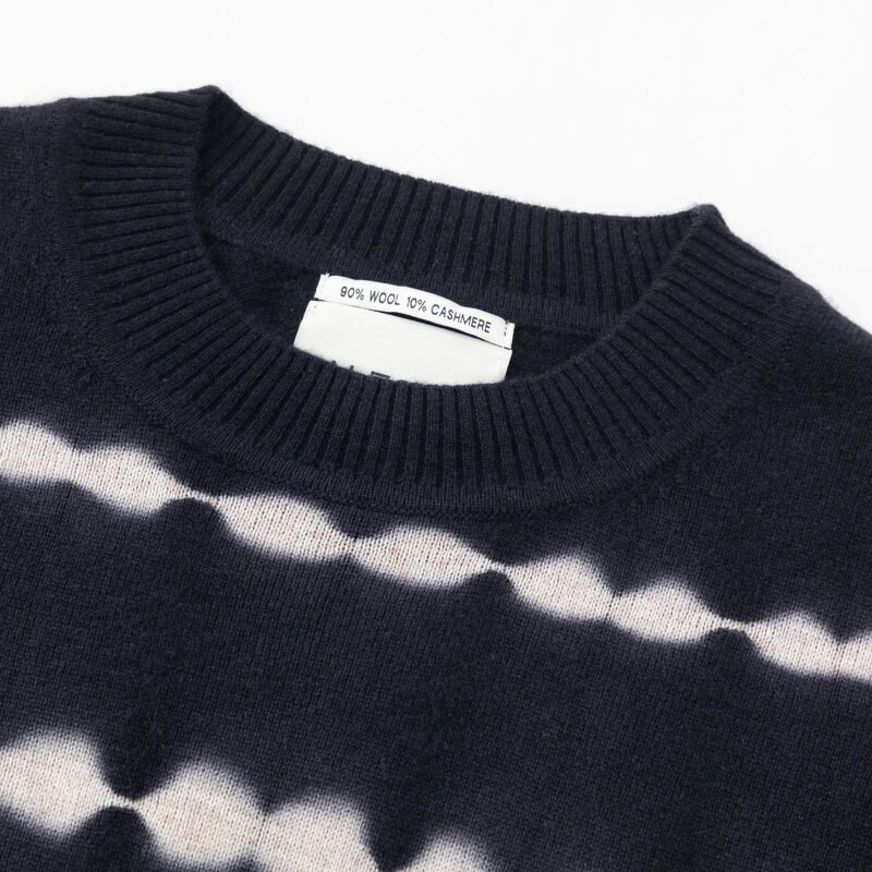 Aleger Cashmere Blend Oversize Crew Neck Knit N.20 Blackish Tie Dye - Image 4