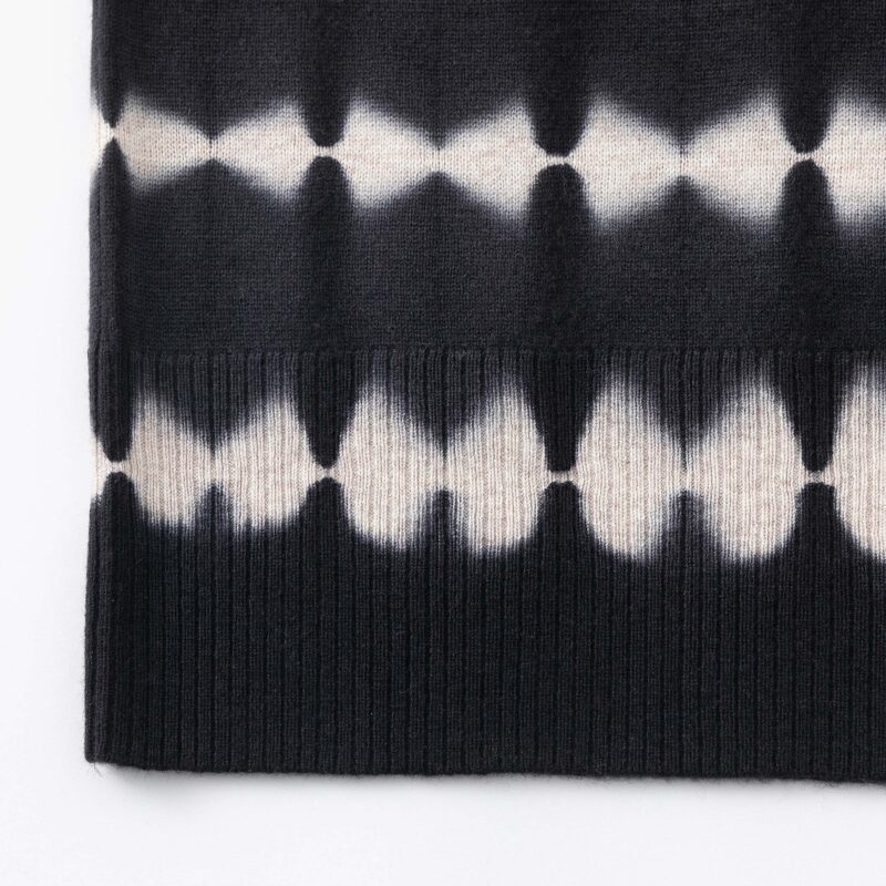 Aleger Cashmere Blend Oversize Crew Neck Knit N.20 Blackish Tie Dye - Image 6