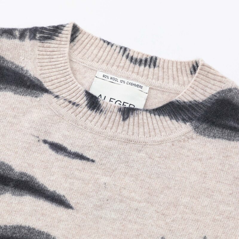 Aleger Cashmere Blend Oversize Crew Neck Knit N.20 Champagne Tie Dye - Image 7
