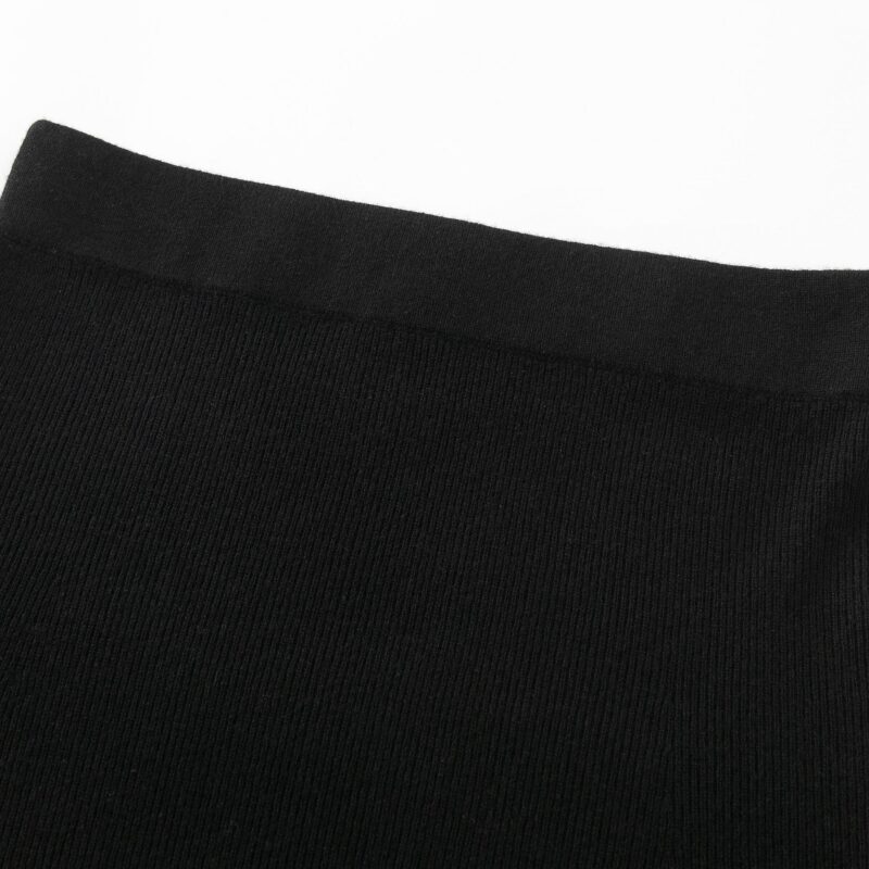 Aleger Cashmere Blend Ribbed Slip Skirt N.28 Black - Image 2