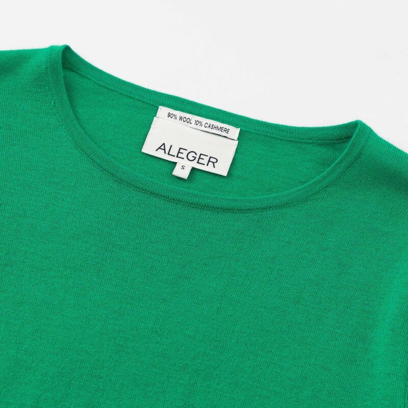 Aleger Cashmere Blend Bell Sleeve Crew Neck Knit N.33 Kelly Green - Image 4