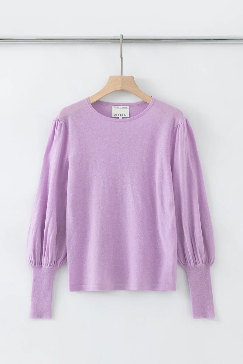N.33 ALEGER CASHMERE BLEND BELL SLEEVE ORCHID e1713417319898