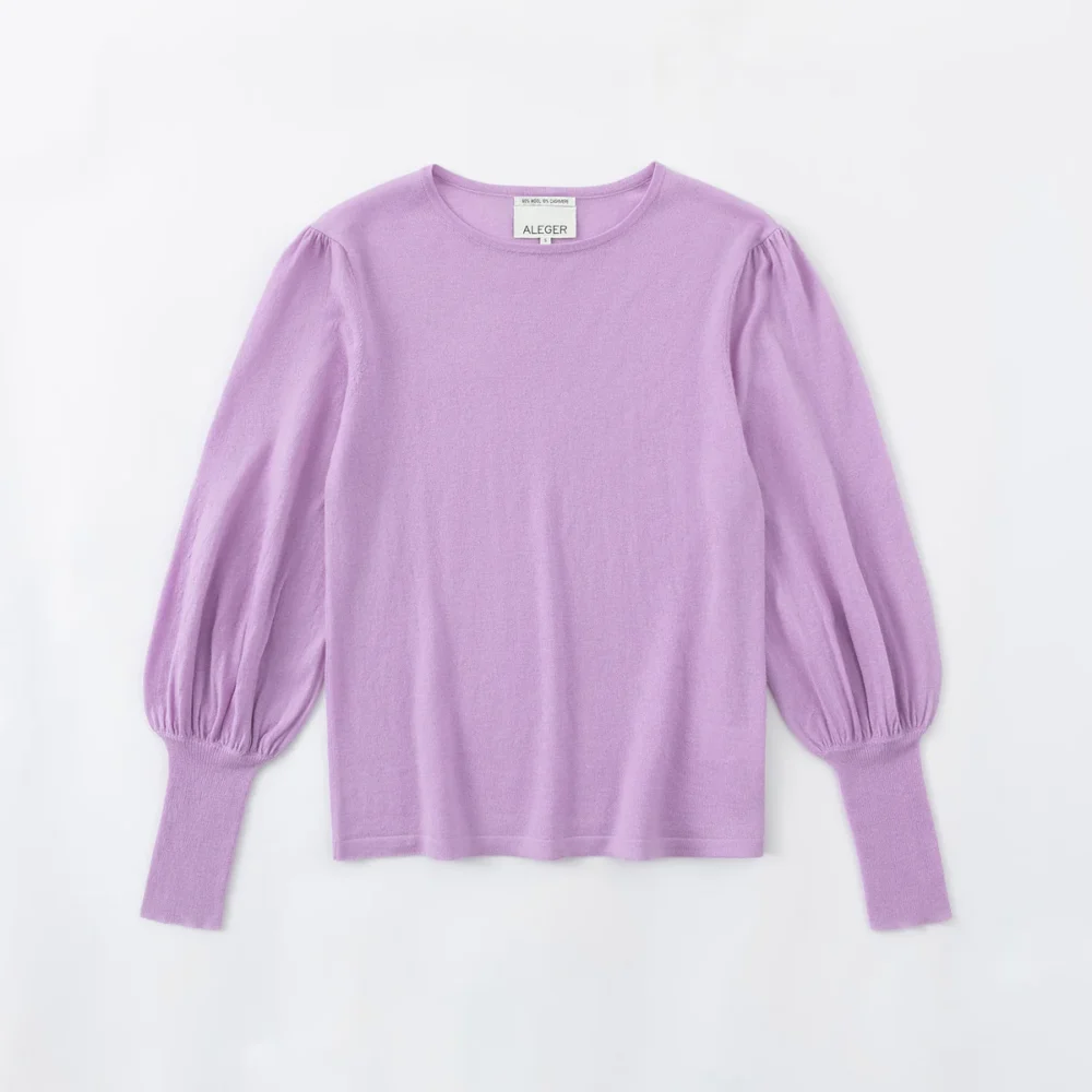 N.33 ALEGER CASHMERE BLEND BELL SLEEVE ORCHID 2 e1713417309328