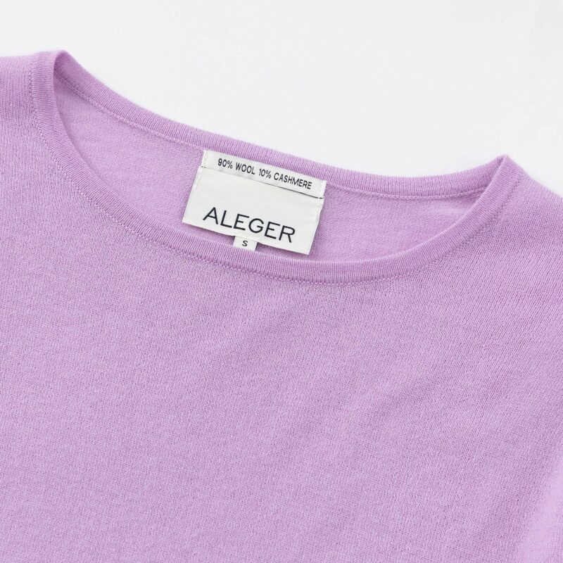 Aleger Cashmere Blend Bell Sleeve Crew Neck Knit N.33 Orchid - Image 4