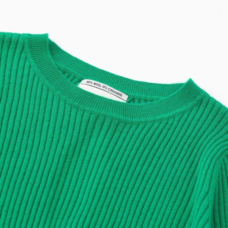 N.78 CASHMERE BLEND RIB KEYHOLE KELLY GREEN 4 e1713412275202