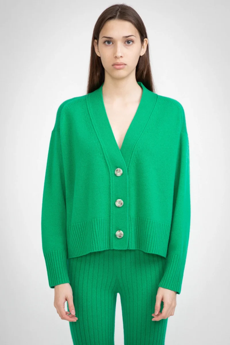 N.99 CASHMERE BLEND OVERSIZED CARDIGAN KELLY GREEN 2 e1713409513118