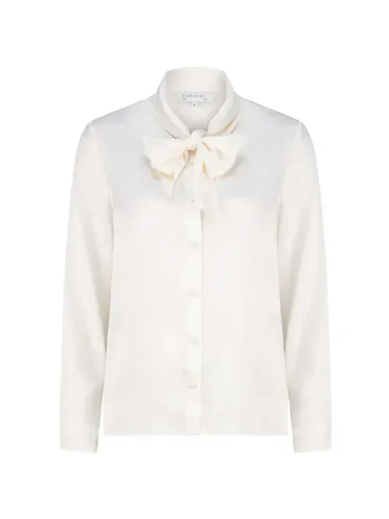 Caravan & Co Lightness of Being Bow Blouse Alabaster