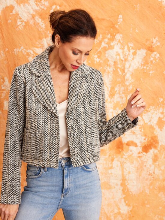 Kamare Aziza Boucle Jacket Black and White
