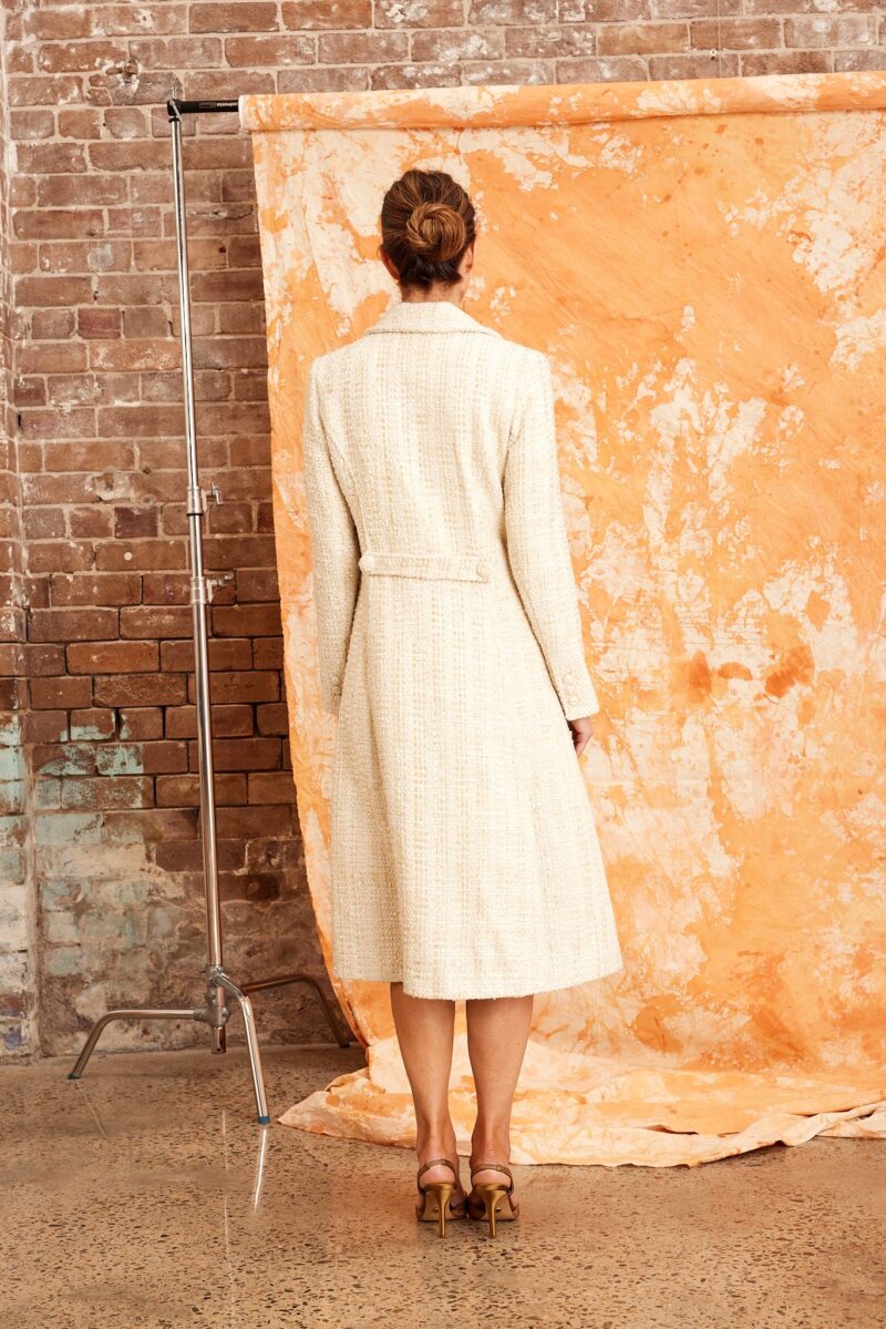 Kamare Farah Boucle Coat Ivory - Image 4
