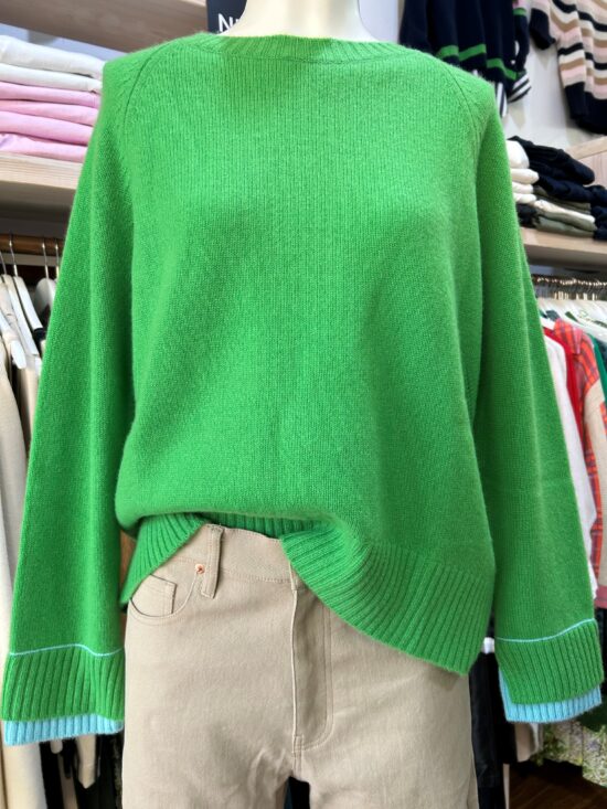 Alessandra Katerina Cashmere Sweater in Lime Green