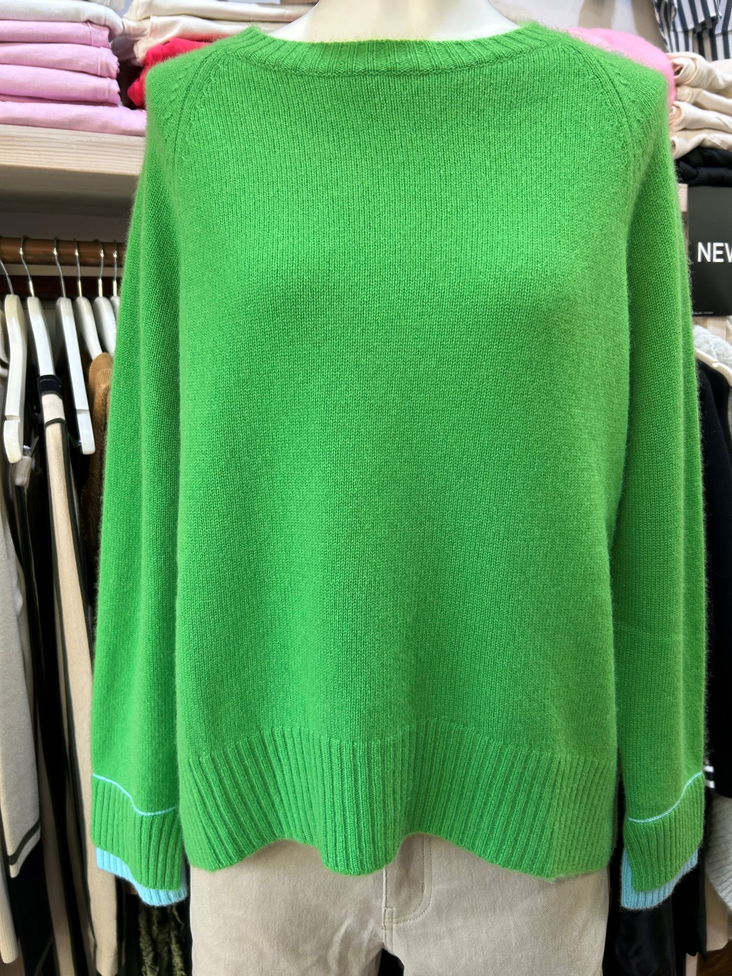 Alessandra Katerina Cashmere Sweater in Lime Green - Image 4