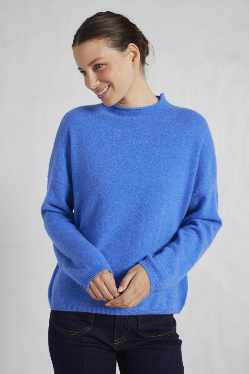Alessandra Monet Cashmere Sweater in Lagoon - Image 3
