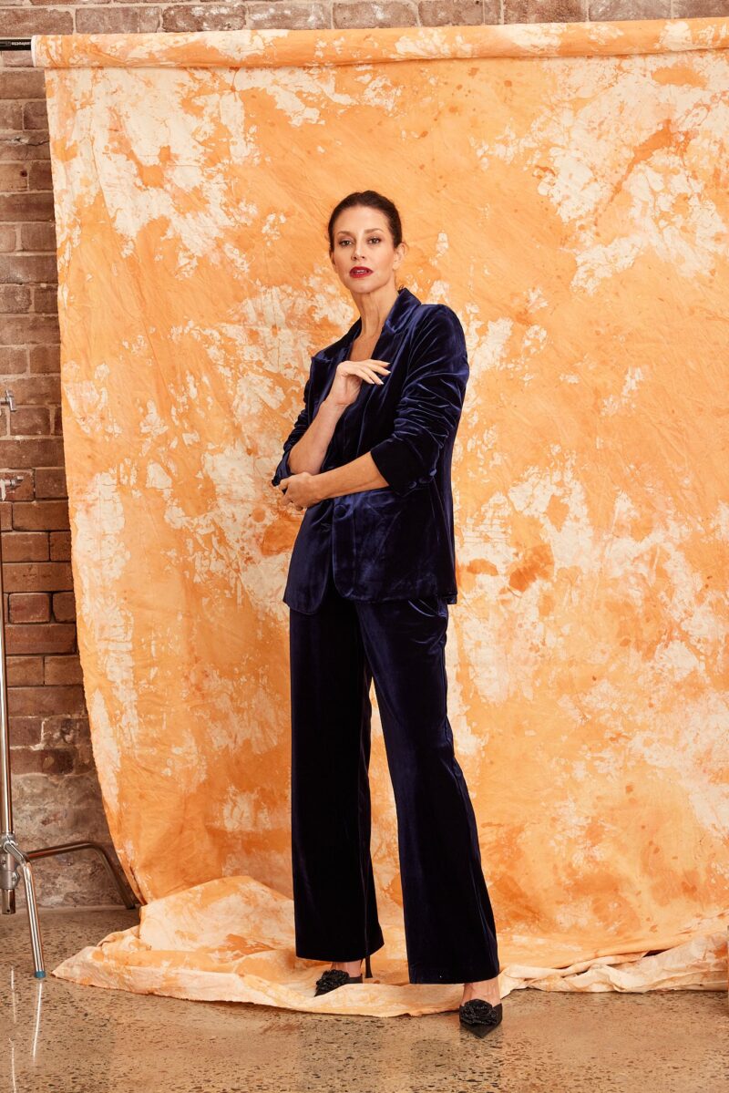 Kamare Surrey Velvet Jacket Navy - Image 6
