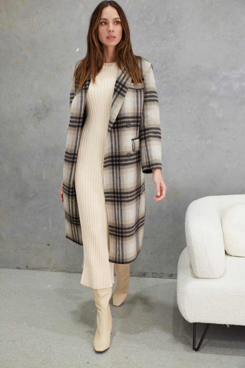 Birds Of A Feather Co Marcella Alpaca Wool Coat Check - Image 2