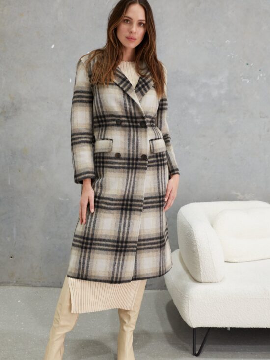 Birds Of A Feather Co Marcella Alpaca Wool Coat Check