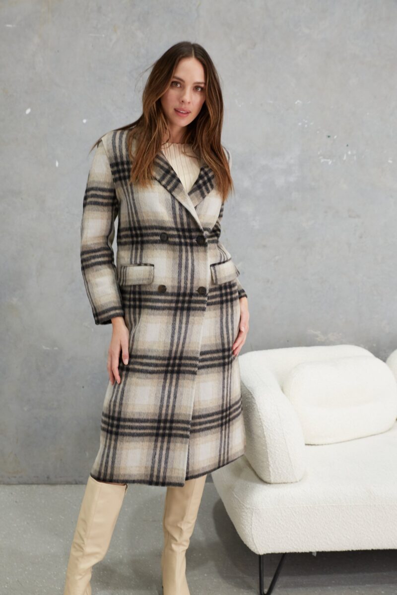 Birds Of A Feather Co Marcella Alpaca Wool Coat Check - Image 4