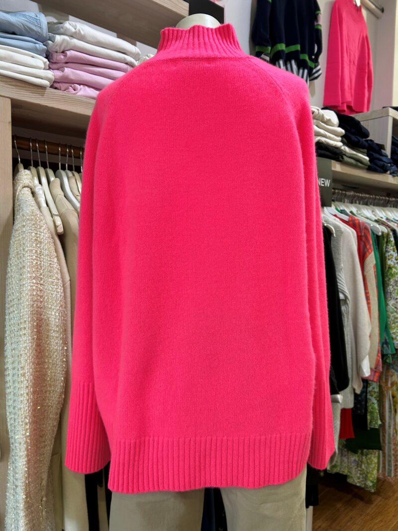 Alessandra Fifi Polo Cashmere Sweater in Electric Pink - Image 4