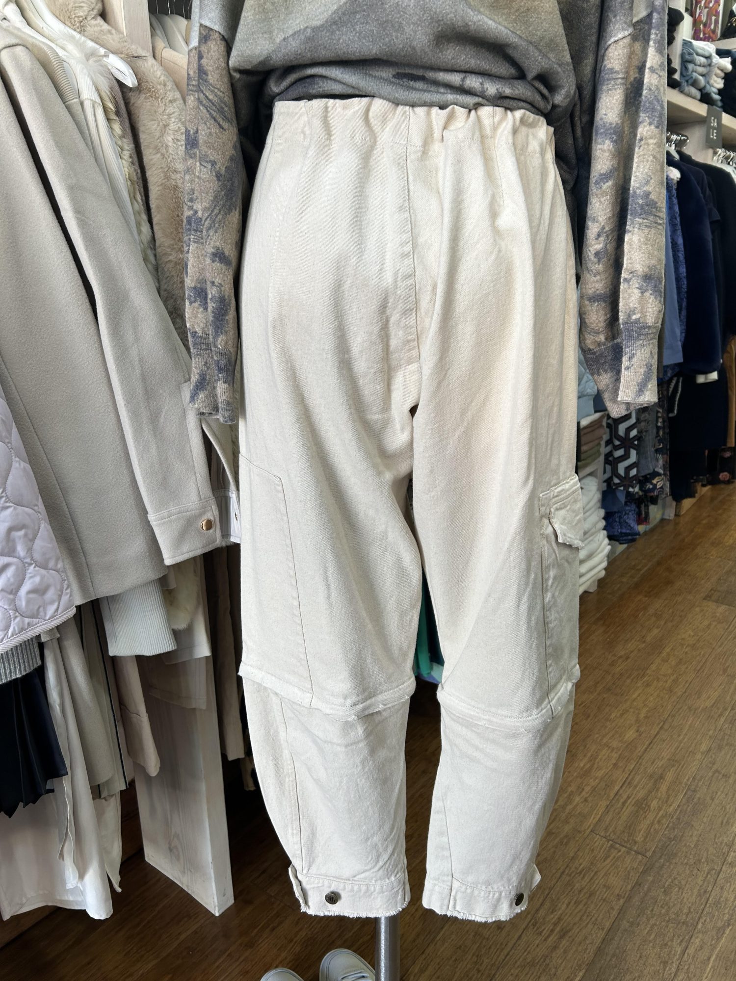 M. A. Dainty Trucker Jean Cream - Image 4