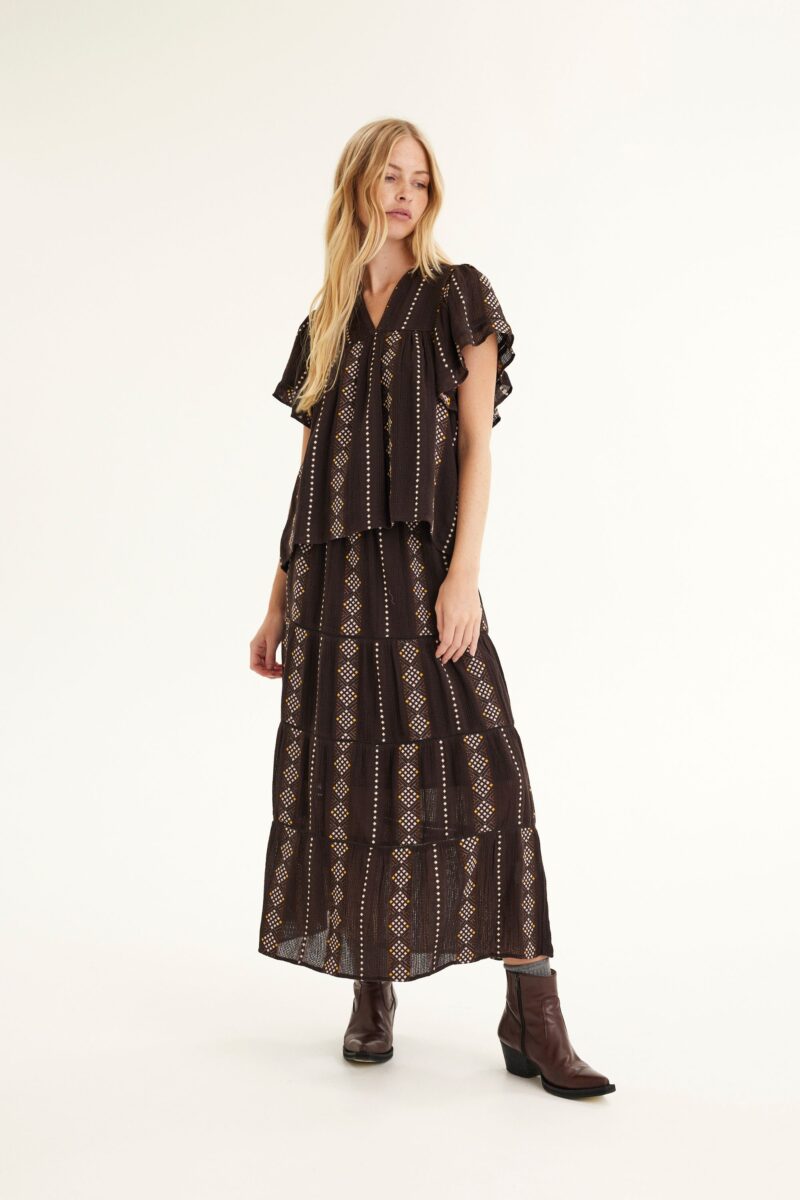 Summery Copenhagen Hiba Short Sleeve Top Java