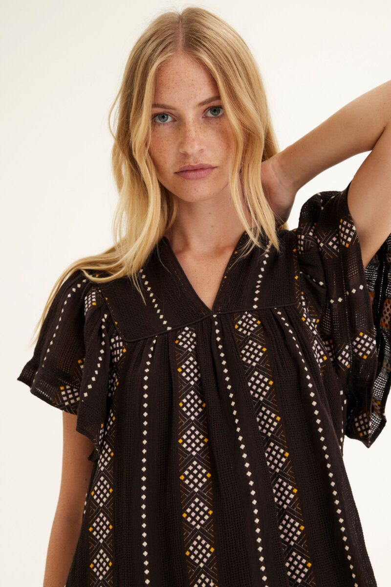 Summery Copenhagen Hiba Short Sleeve Top Java - Image 2