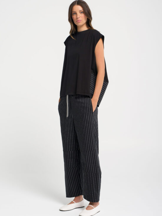 Lounge the Label Pant Ardeche Black Stripe