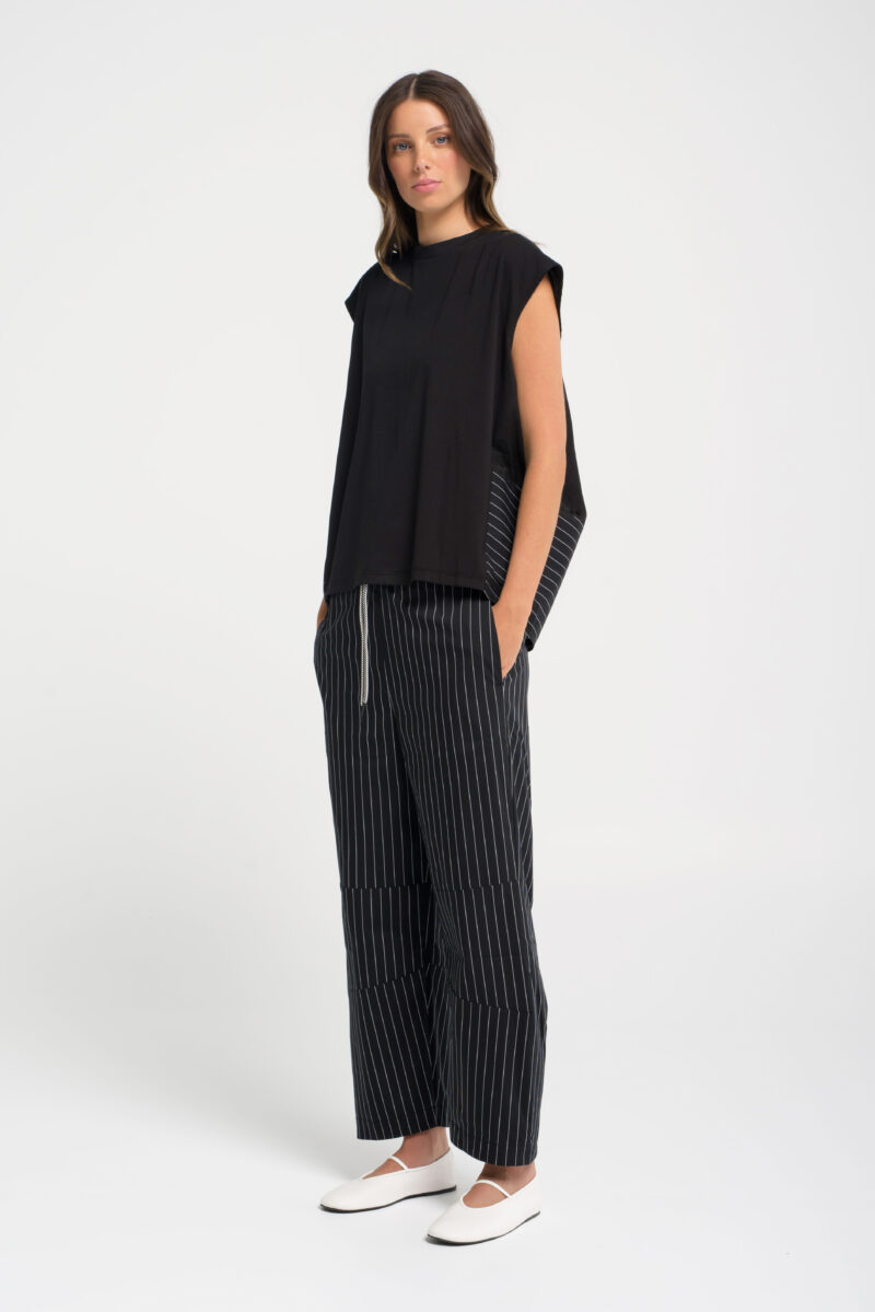 Lounge the Label Pant Ardeche Black Stripe