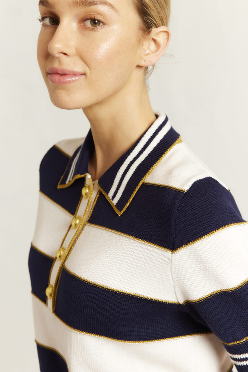 Alessandra Amalfi Polo Top Navy - Image 2