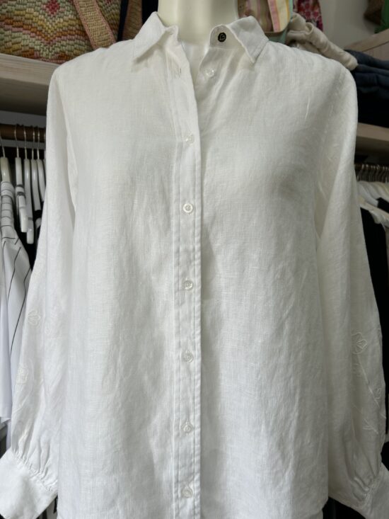 Alessandra Calla Linen Shirt White