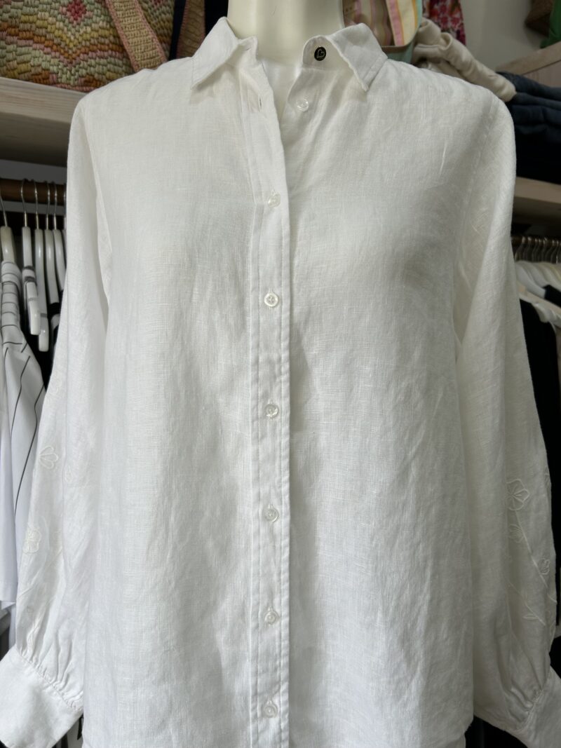 Alessandra Calla Linen Shirt White