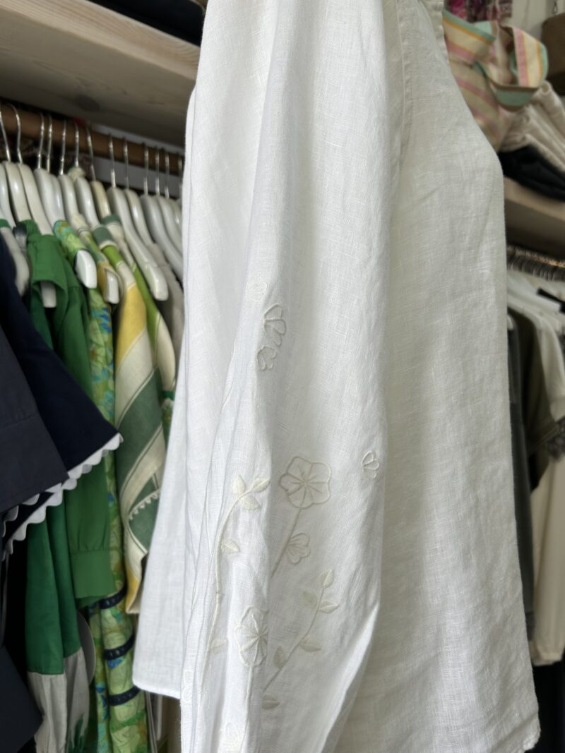 Alessandra Calla Linen Shirt White - Image 2