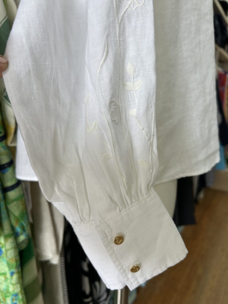 Alessandra Calla Linen Shirt White - Image 5