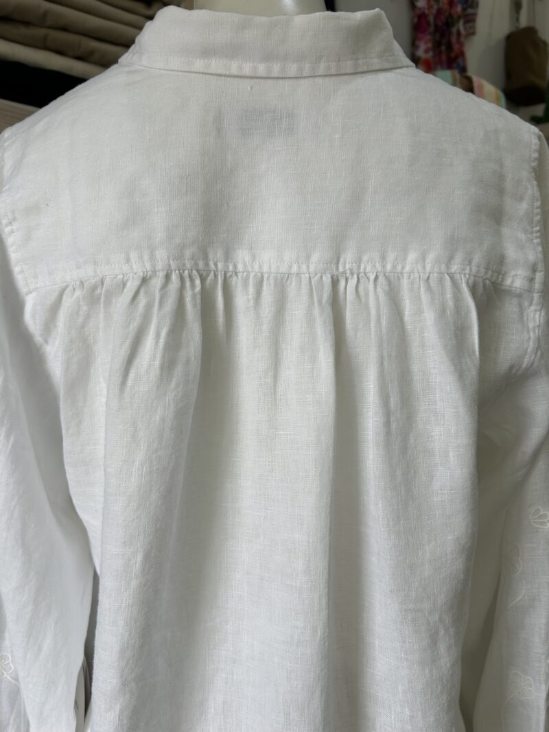 Alessandra Calla Linen Shirt White - Image 4
