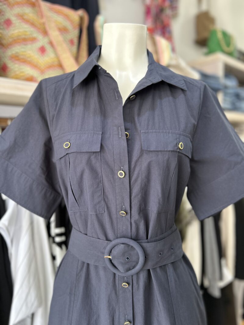 Alessandra Morgan Pima Cotton Dress Navy - Image 2