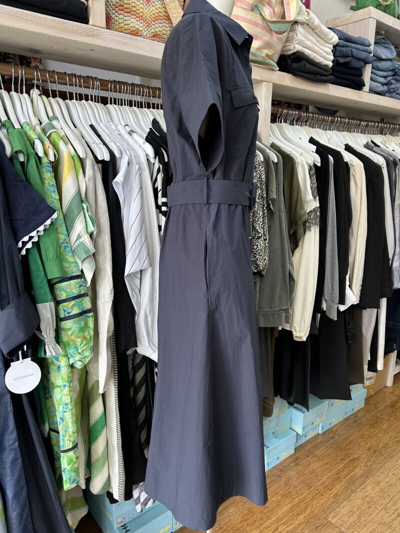 Alessandra Morgan Pima Cotton Dress Navy - Image 3