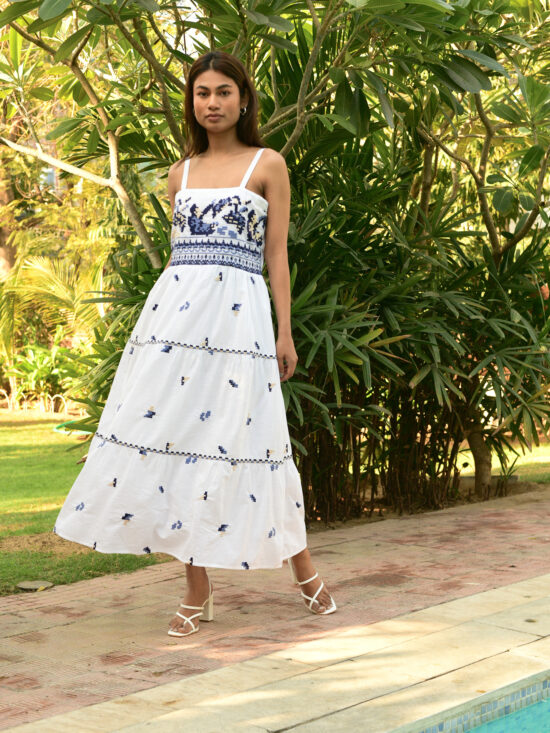 Azure and Indigo Paradise Midi Dress