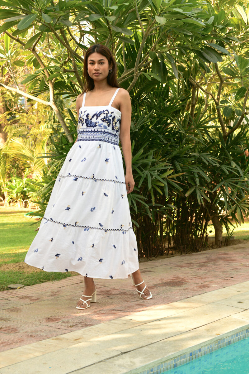 Azure and Indigo Paradise Midi Dress