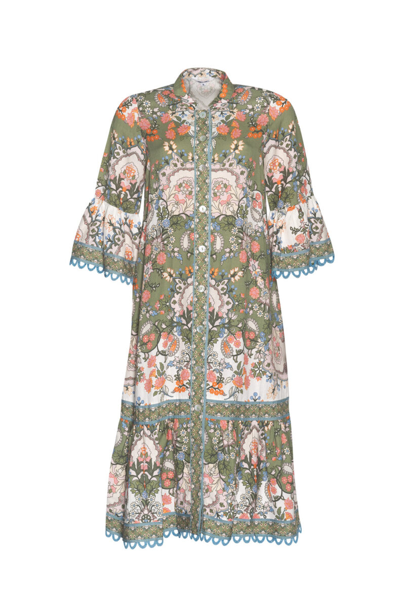 Loobie's Story Siena Midi Dress Olive Multi - Image 4