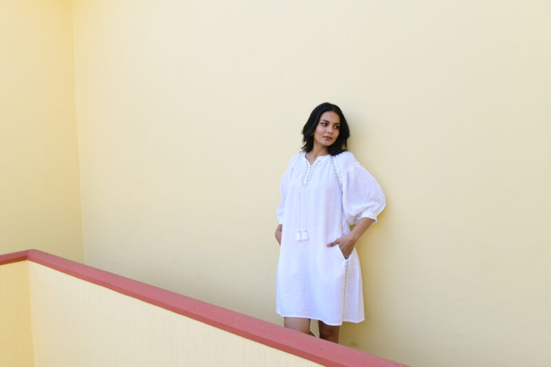 Azure and Indigo Maya Shift Dress White - Image 6