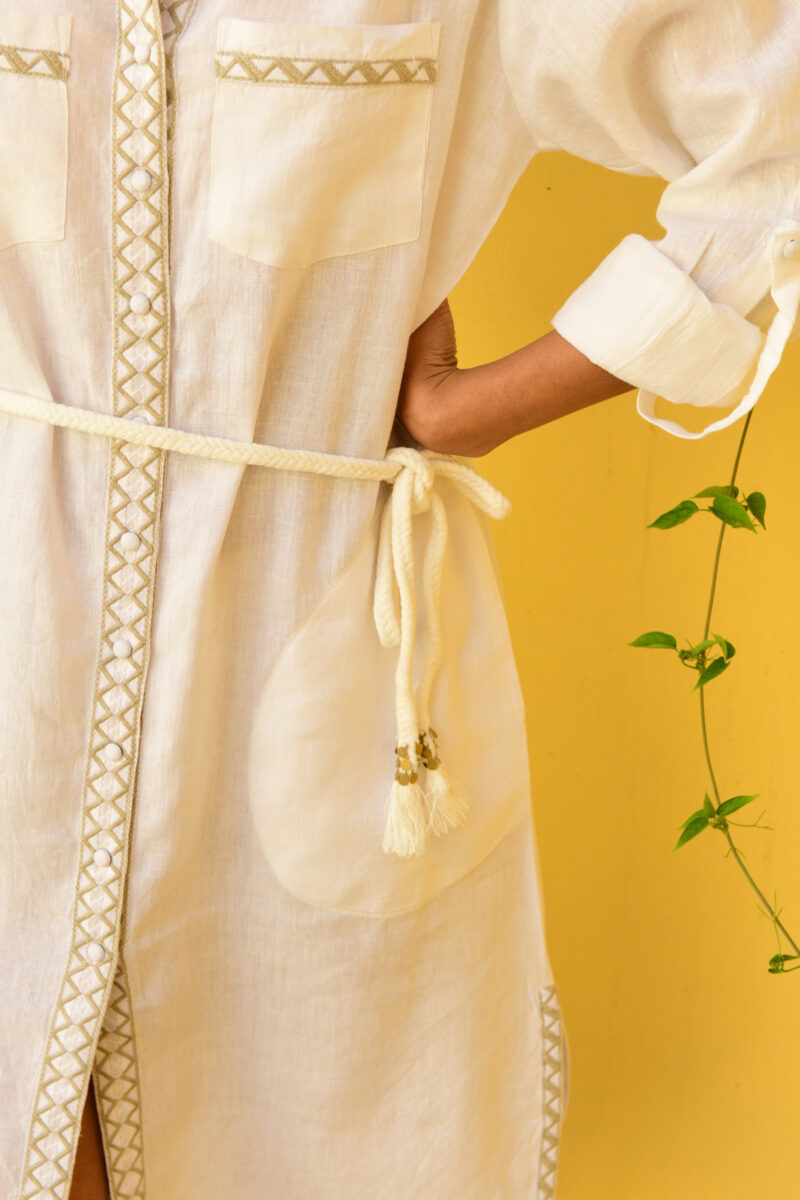 Azure and Indigo Maya Shirt Dress White - Image 5