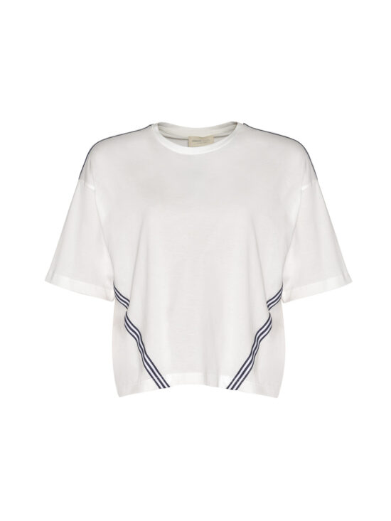Madly Sweetly Mixed Media Top White