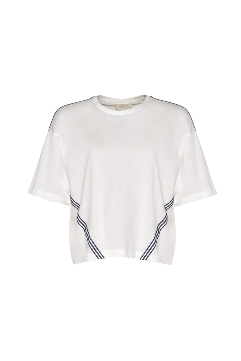 Madly Sweetly Mixed Media Top White