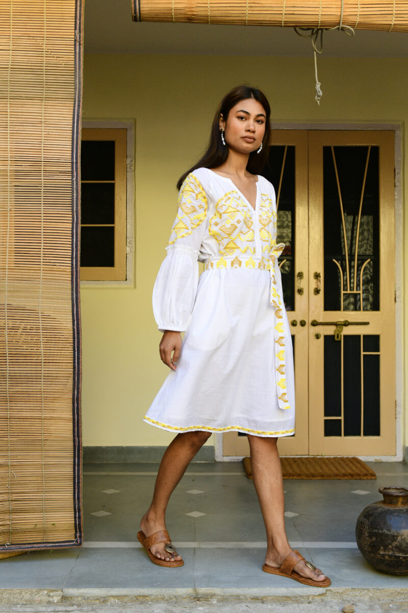 Azure and Indigo Paros Sundress Saffron