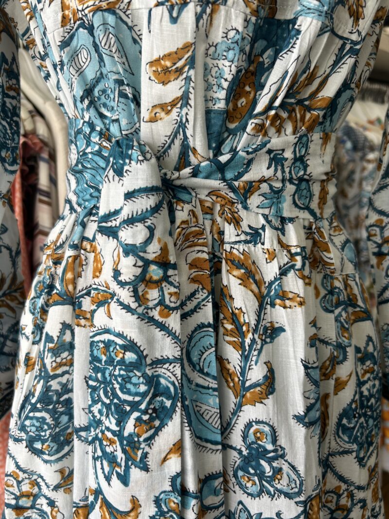 Lola Australia Rio Midi Dress Julie Blue Gold - Image 3