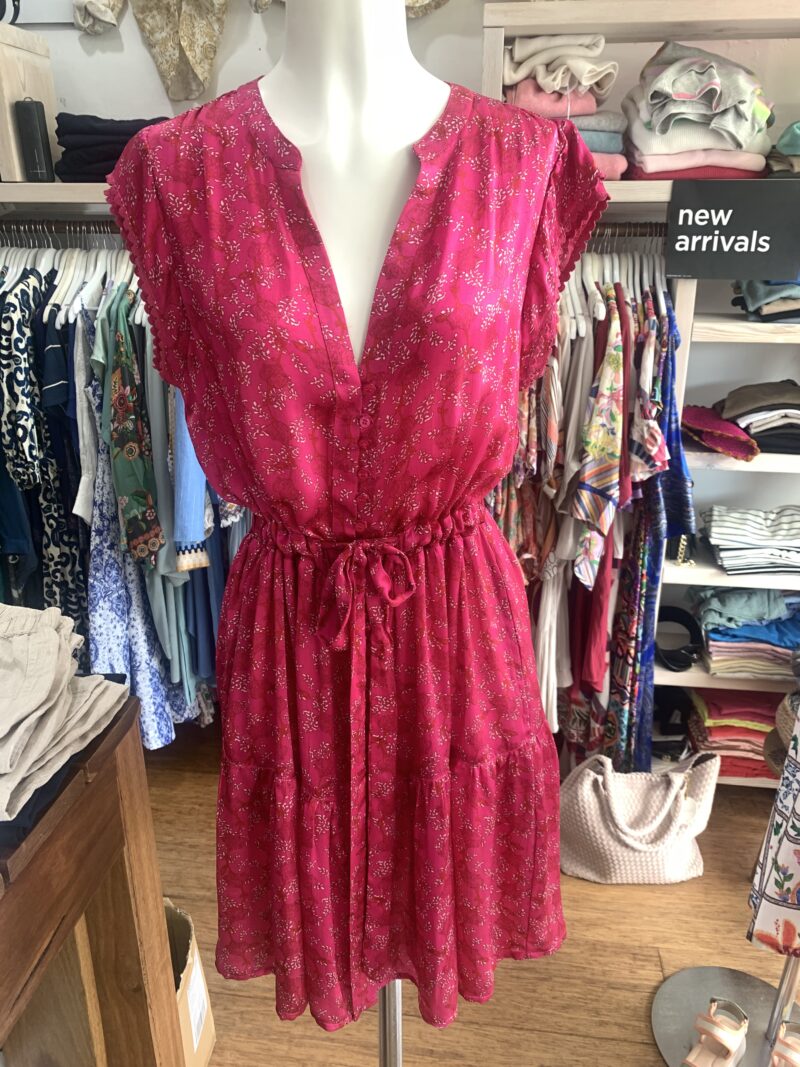Lola Australia Daisy Boo Silk Mini Dress Martini Hot Pink