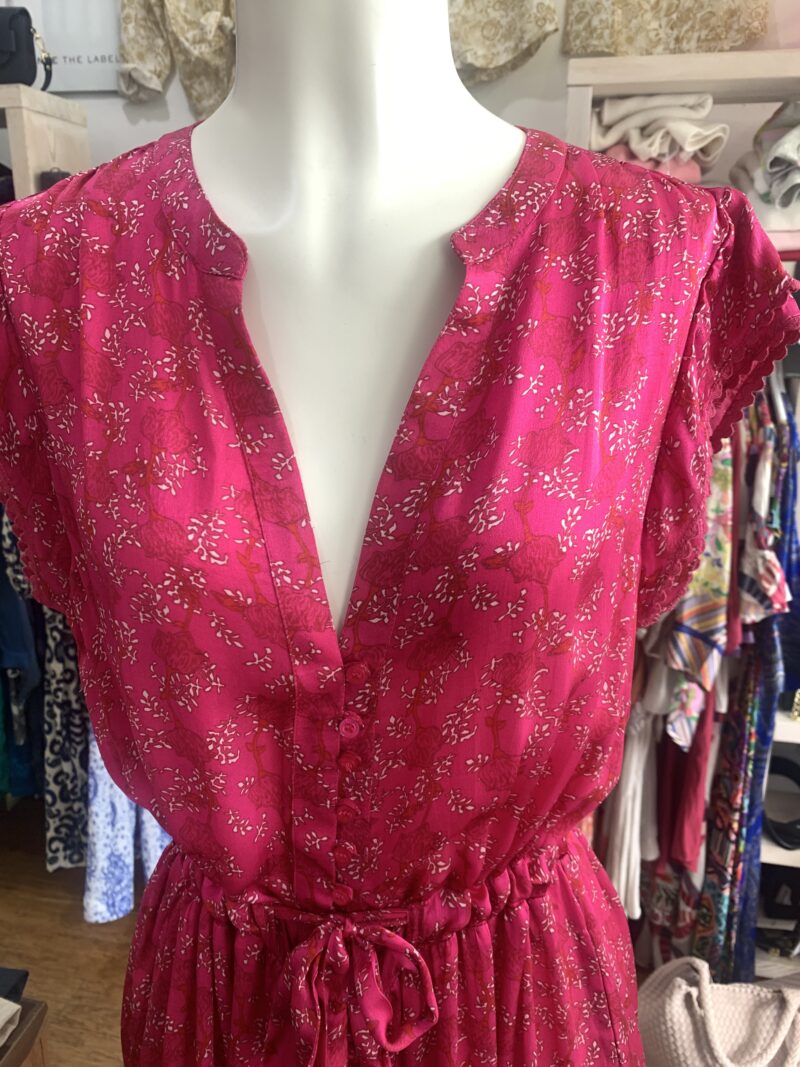 Lola Australia Daisy Boo Silk Mini Dress Martini Hot Pink - Image 2