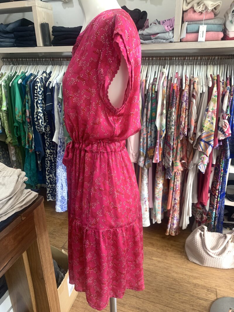 Lola Australia Daisy Boo Silk Mini Dress Martini Hot Pink - Image 3