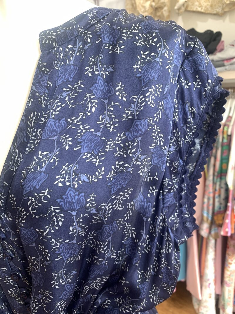 Lola Australia Daisy Boo Silk Mini Dress Martini Navy - Image 2