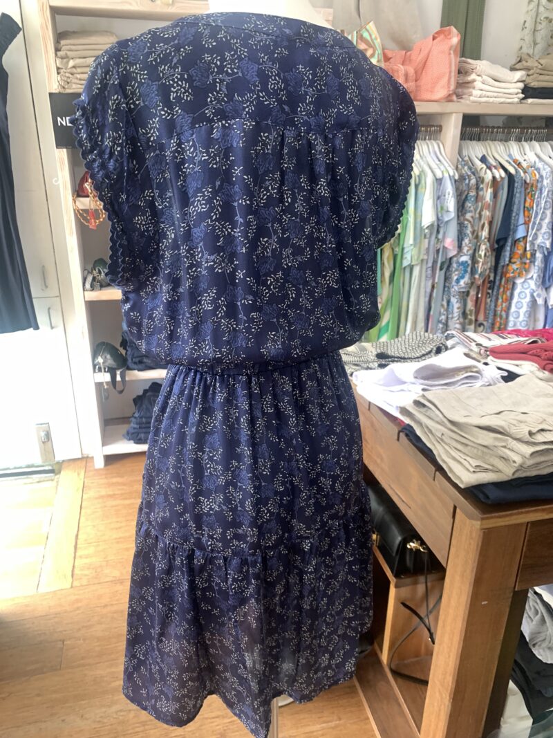 Lola Australia Daisy Boo Silk Mini Dress Martini Navy - Image 4