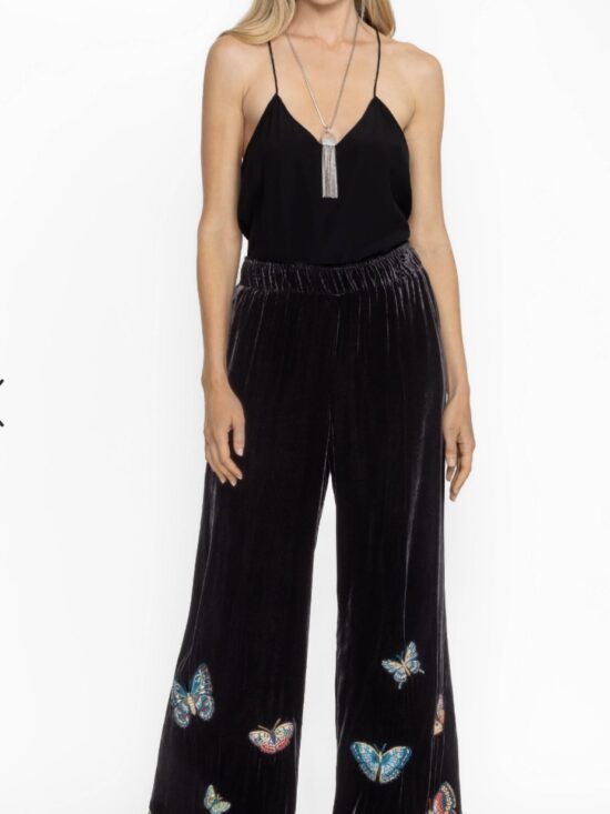 Johnny Was Velvet Seamed Wide Leg Pant Luciana