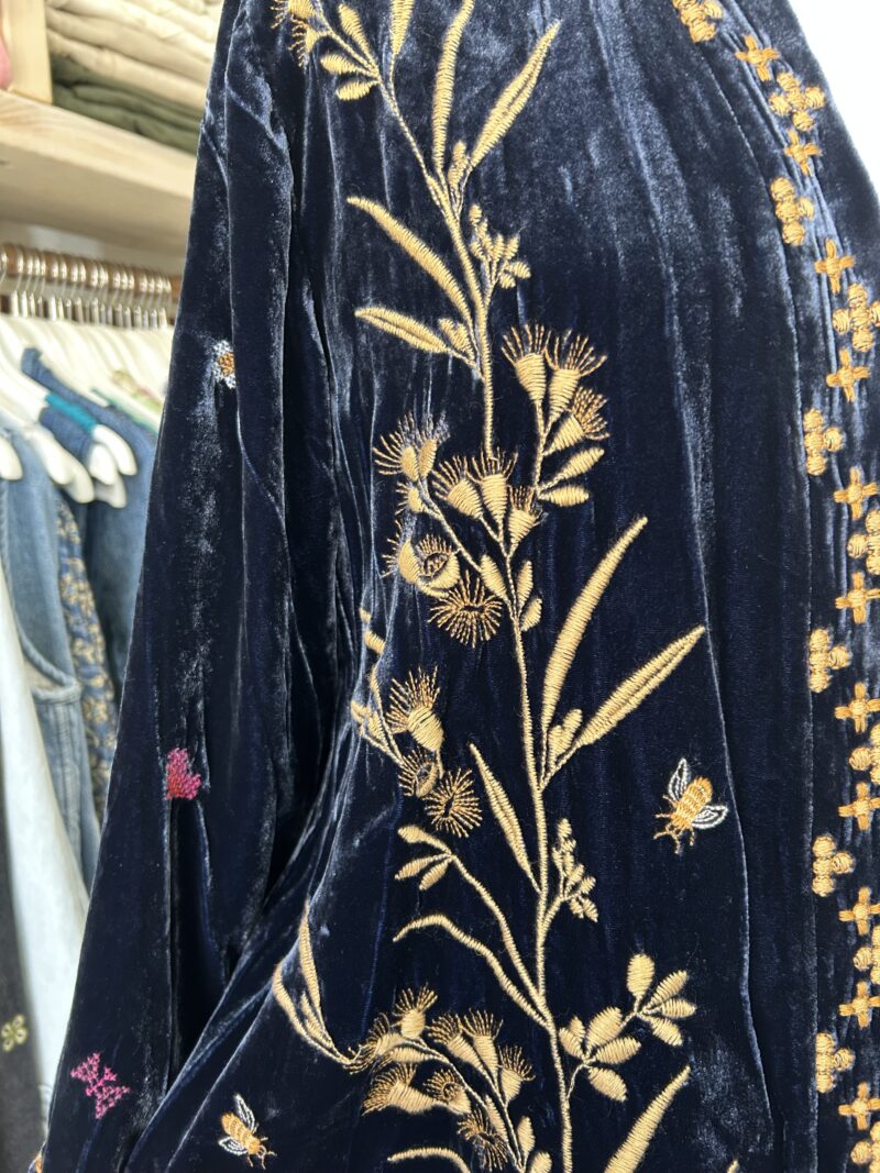 Johnny Was Aria Tonal Velvet Bolero Blue Night - Image 4